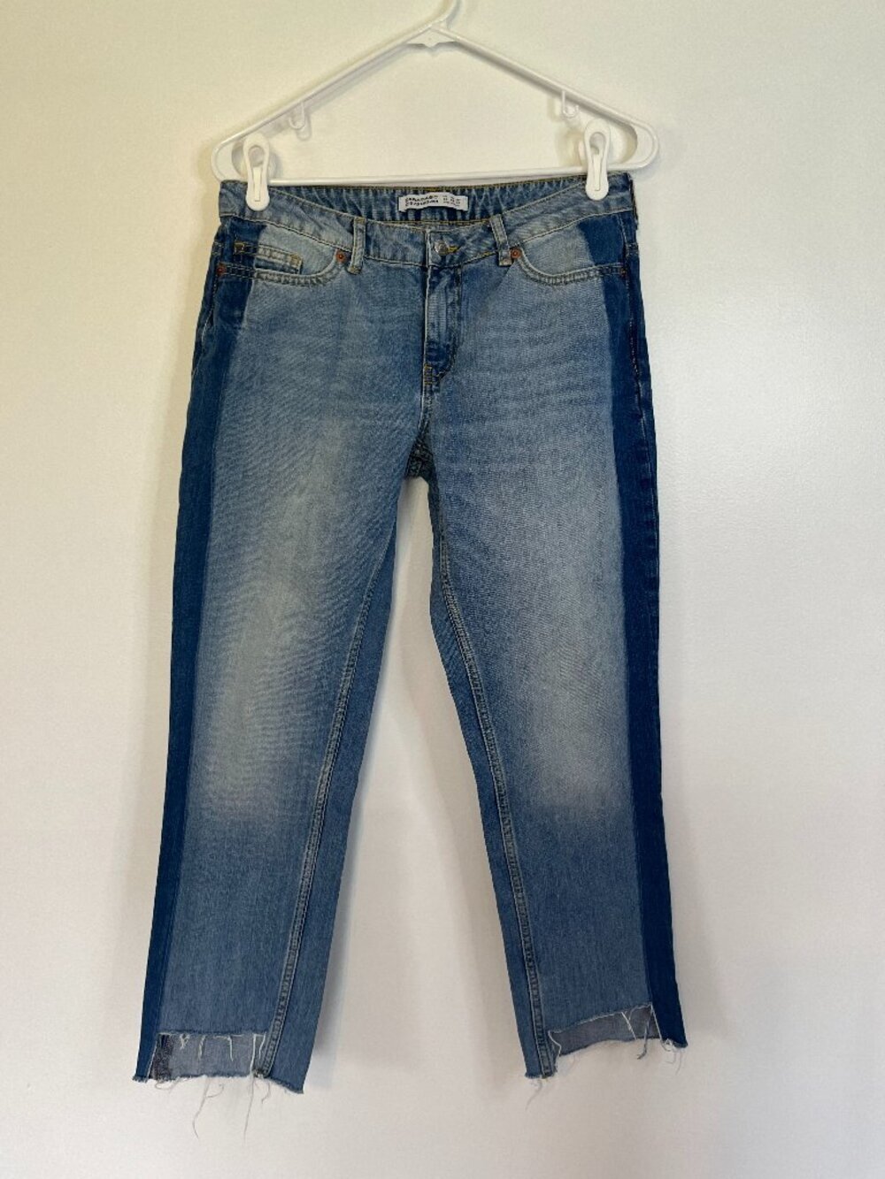 Zara Basic Z1975 Denim Two Tone Ankle Jeans